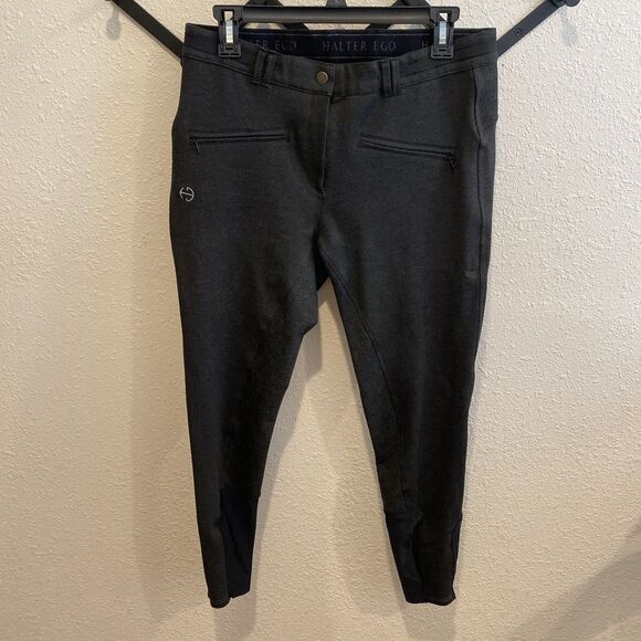 Halter Ego Full Seat Breeches Riding Pants Womens Size 32 Gray Equestrian - Picture 1 of 13